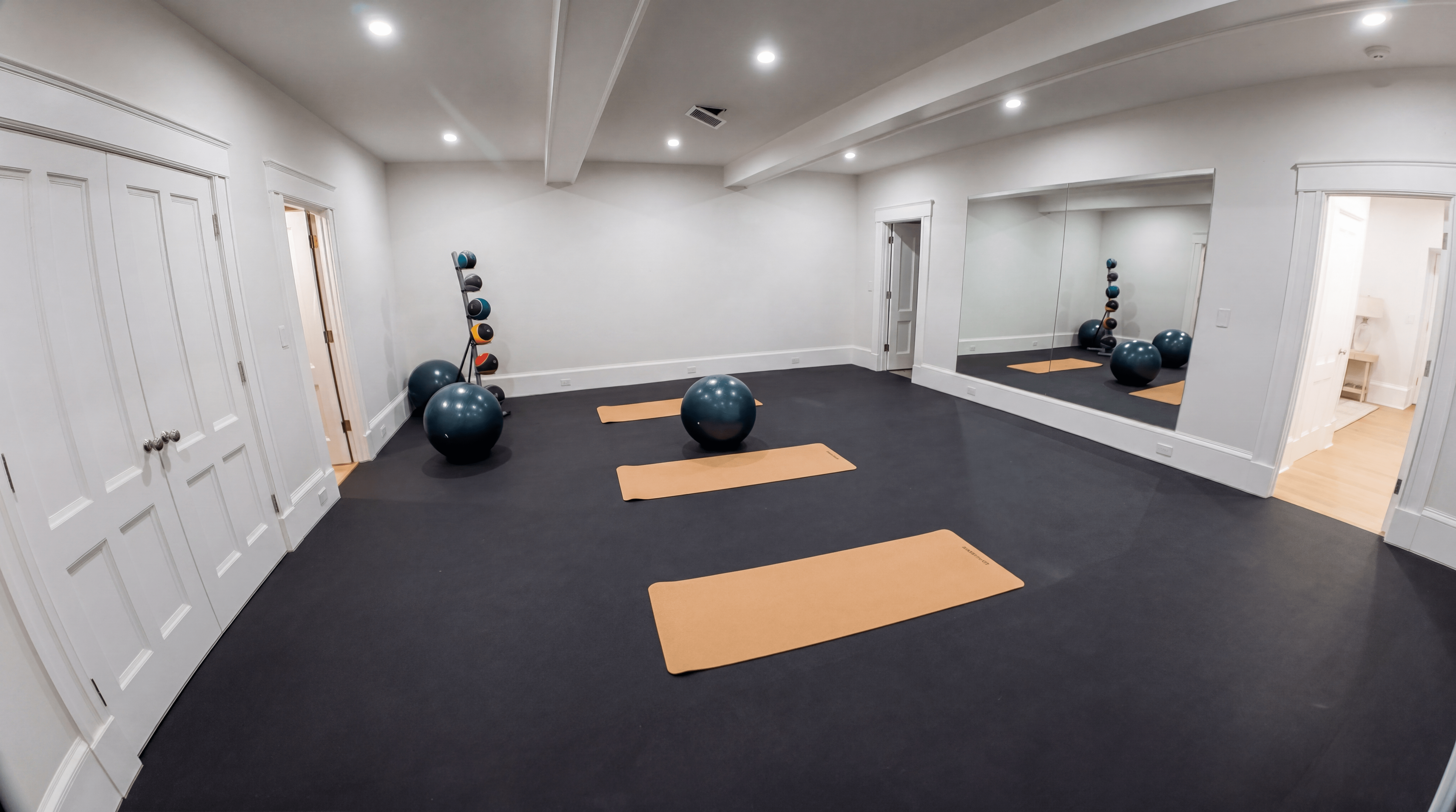Lower-level gym at 172 Brattle Street Cambridge