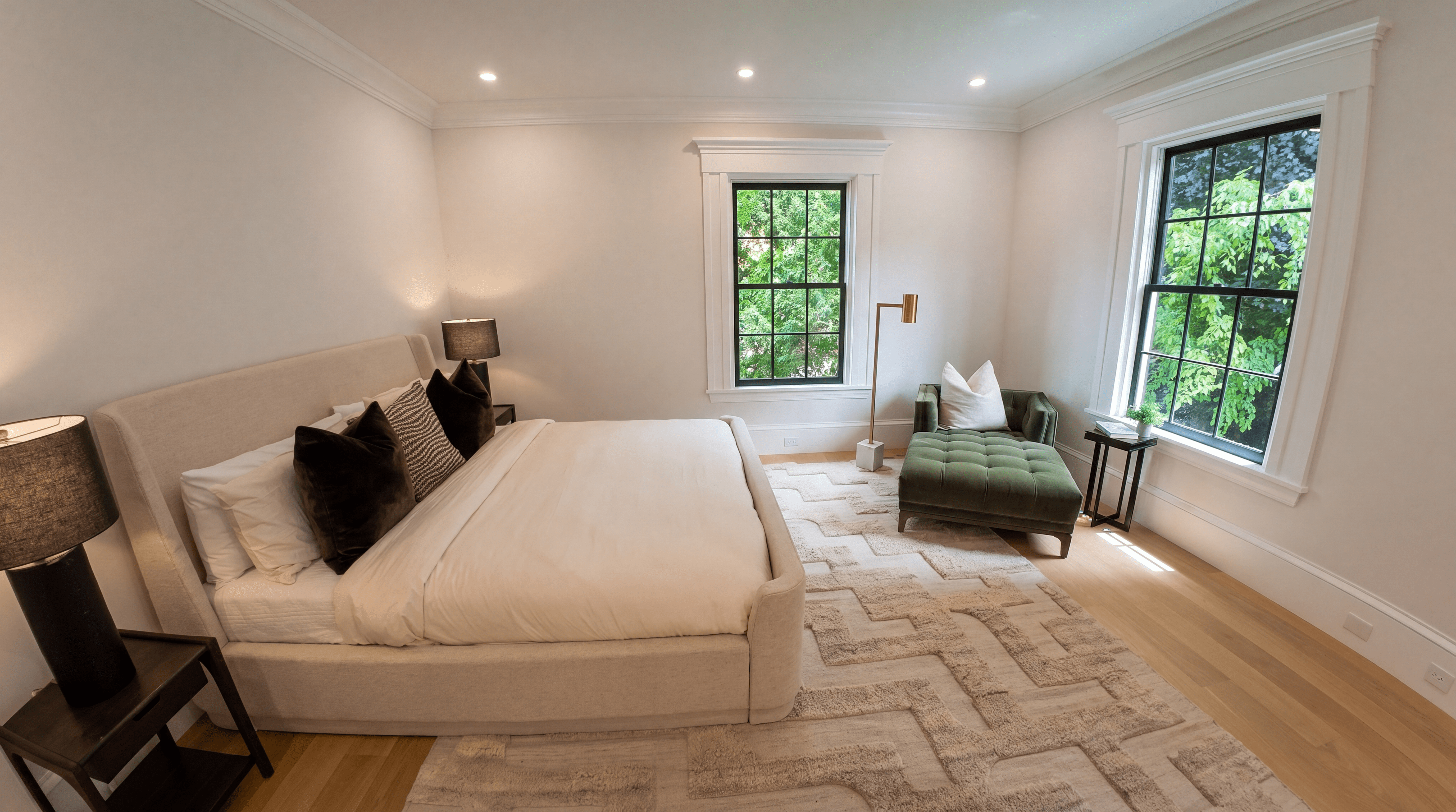 Bedroom at 172 Brattle Street Cambridge with large windows